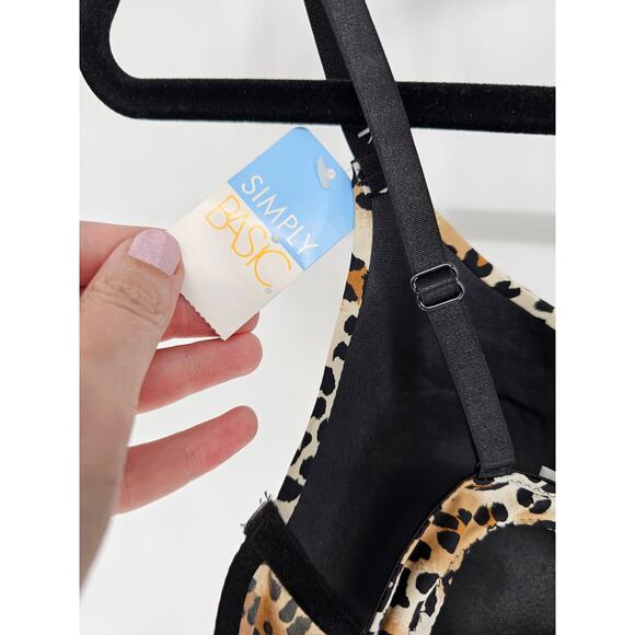 Simply Basic Womens Sz 36B Classic T Shirt Bra Leopard Print NEW - Picture 4 of 5